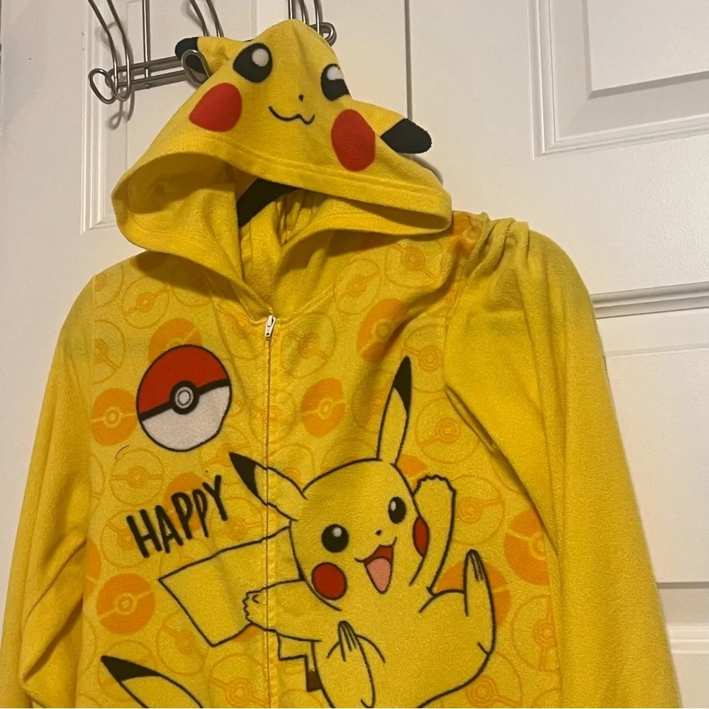 Pokémon Pajama Set with Yellow Pikachu Onesie, Shorts and T-Shirt Pajamas L